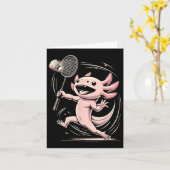 Axolotl Spelen Badminton Player Shuttle Sport Kaart (Gele Bloem)