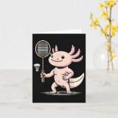 Axolotl Spelen Badminton Player Shuttle Sport Kaart (Gele Bloem)
