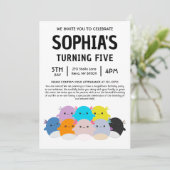 Axolotl Squishmallow Birthday Party Kaart (Staand voorkant)