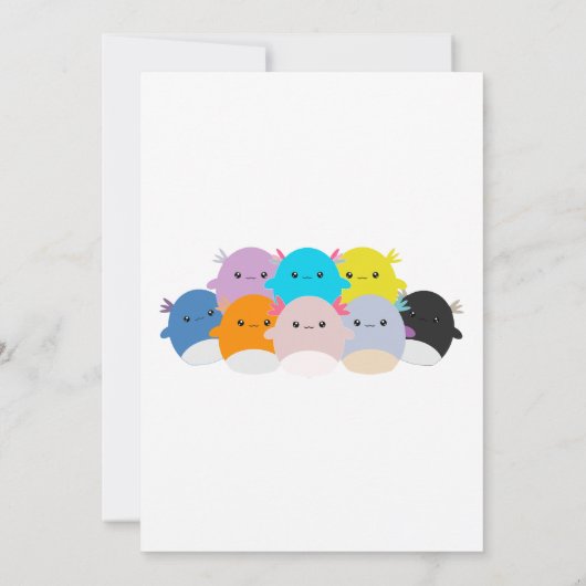 Axolotl Squishmallow Birthday Party Kaart (Achterkant)