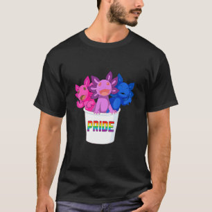 Axolotl stapel biseksuele pride vlag LGBTQ T-shirt