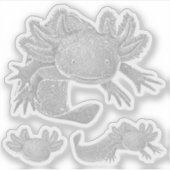 Axolotl Stickers - GRAY - 3 Pack (Voorkant)