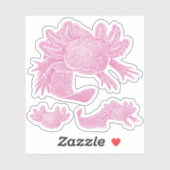 Axolotl Stickers - PINK - 3 Pack (Vel)