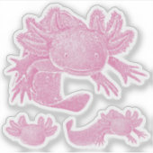 Axolotl Stickers - PINK - 3 Pack (Voorkant)