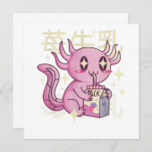 Axolotl Strawberry Milk Japan Style Japanse Kawai (Voorkant / Achterkant)