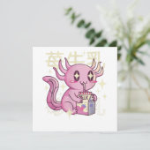 Axolotl Strawberry Milk Japan Style Japanse Kawai (Staand voorkant)