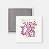 Axolotl Strawberry Milk Japan Style Japanse Kawai Magneet (Voorkant / Achterkant)
