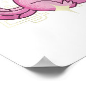 Axolotl Strawberry Milk Japan Style Japanse Kawai Poster (Hoek)