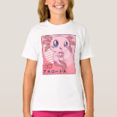 Axolotl Strawberry Milk Retro Kawaii Japan Axolotl T-shirt (Voorkant)