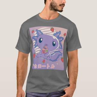 Axolotl Strawberry Milk Retro Kawaii Japan Axolotl T-shirt