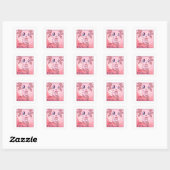 Axolotl Strawberry Milk Retro Kawaii Japan Axolotl Vierkante Sticker (Vel)