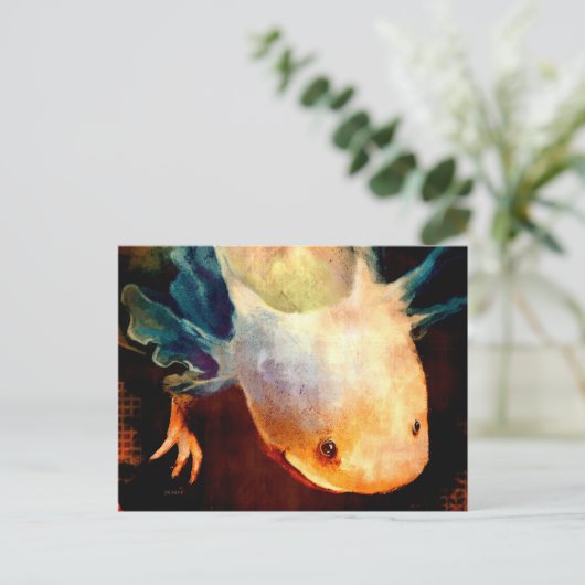 Axolotl Sun Briefkaart (Staand voorkant)