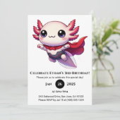 Axolotl Superhero in Armor Birthday Kaart (Staand voorkant)