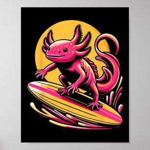 Axolotl-surfkleding Surfplank Surfer Voor Poster