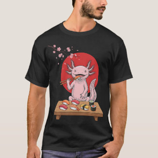 Axolotl Sushi Anime Vintage Japanse Voedsel Liefhe T-shirt