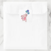 Axolotl Sweet Animal vliegt met ballonnen omhoog Vierkante Sticker (Tas)