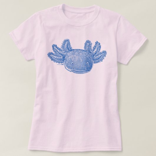 Axolotl T-shirt - BLAUW (Design voorkant)