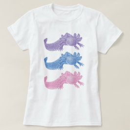 Axolotl T-shirt - PAARS, BLAUW en ROZE
