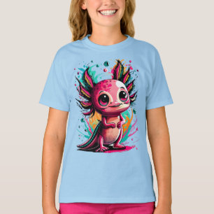 Axolotl T-Shirt Schattige Axolotl Kleurrijke Salam
