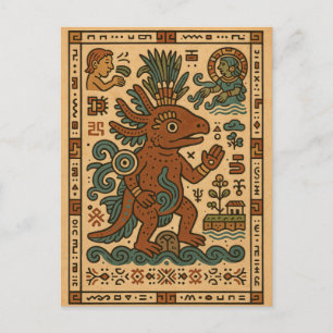 Axolotl Teotl - God van de wateren Feestdagenkaart