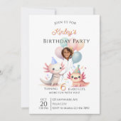 Axolotl-themed Birthday Invitation Kaart (Voorkant)