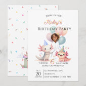 Axolotl-themed Birthday Invitation Kaart (Voorkant / Achterkant)
