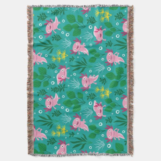 Axolotl Throw Blanket Deken (Voorkant Verticaal)
