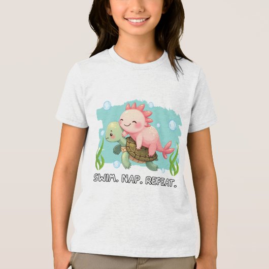 axolotl Tri-Blend shirt (Voorkant)