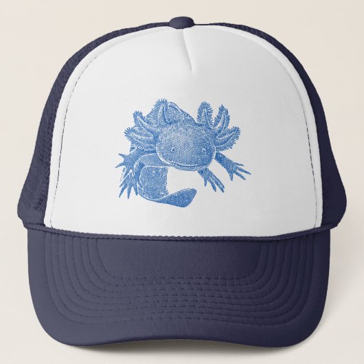 Axolotl Trucker Hat - BLUE Pet (Voorkant)
