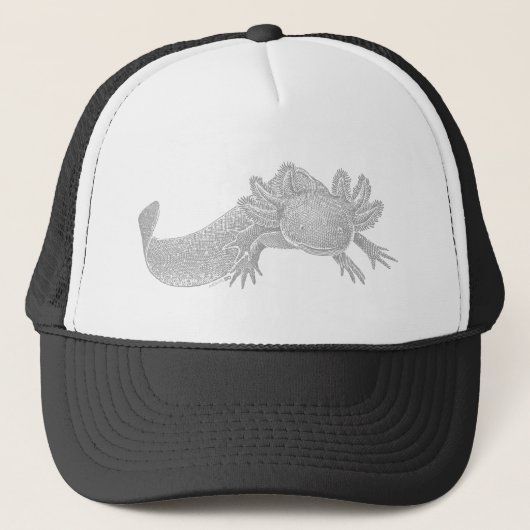 Axolotl Trucker Hat - GRAY Pet (Voorkant)