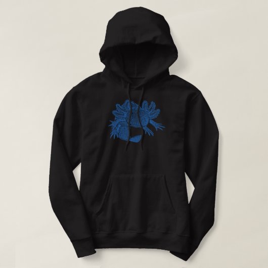 Axolotl-trui - BLAUW Hoodie (Design voorkant)