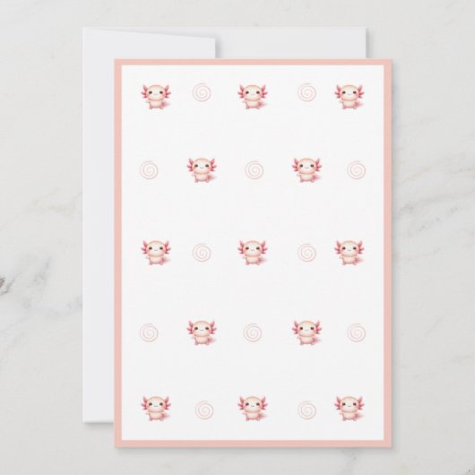 Axolotl uitnodiging verjaardagsmeisjes, Axolotl ui (Achterkant)