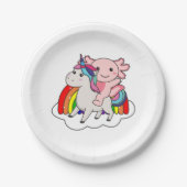 Axolotl Unicorn Rainbow Animals Unicorns Papieren Bordje (Voorkant)
