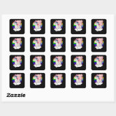 Axolotl Unicorn Rainbow Animals Unicorns Vierkante Sticker (Vel)
