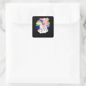 Axolotl Unicorn Rainbow Animals Unicorns Vierkante Sticker (Tas)