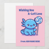 Axolotl Valentijnsdag Kaart (Voorkant / Achterkant)