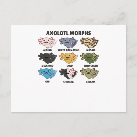 Axolotl van zoete dieren uit de wereld briefkaart (Voorkant)
