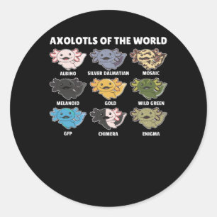 Axolotl van zoete dieren uit de wereld ronde sticker