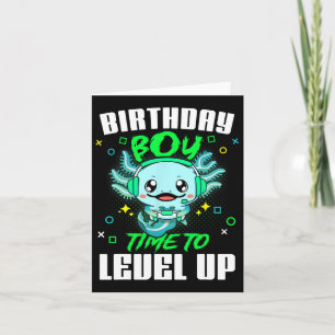 Axolotl Verjaardag Jongen Tijd Om Gamer Geboorte N Kaart