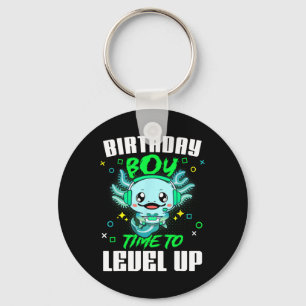 Axolotl Verjaardag Jongen Tijd Om Gamer Geboorte N Sleutelhanger