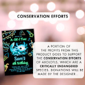 Axolotl Verjaardag Uitnodiging Neon Boy Axolotl Pa