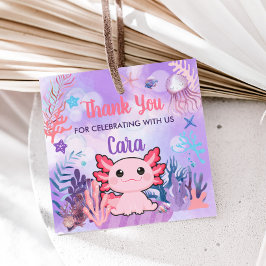 Axolotl Verjaardagsfeest Plein Favoriet Tags Bedankjes Labels
