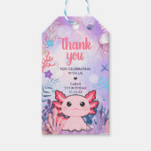 Axolotl Verjaardagsfeest Voorkeur Tags Cadeaulabel (Voorkant)
