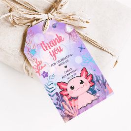 Axolotl Verjaardagsfeest Voorkeur Tags Cadeaulabel