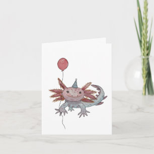 Axolotl verjaardagskaart bedankkaart