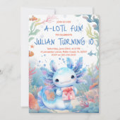 Axolotl verjaardagsuitnodiging kaart (Voorkant)