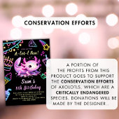 Axolotl verjaardagsuitnodiging Neon Axolotl Party Kaart