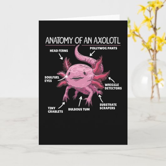 Axolotl-verklaringsanatomie van een Axolotl Kaart (Gele Bloem)