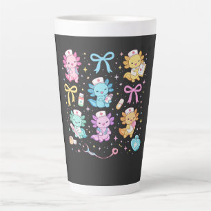 Axolotl-verpleegster Cute Kawaii-cadeau voor verpl Latte Mok