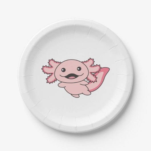 Axolotl Verschillende soorten Axolotls Cute Animal Papieren Bordje (Voorkant)